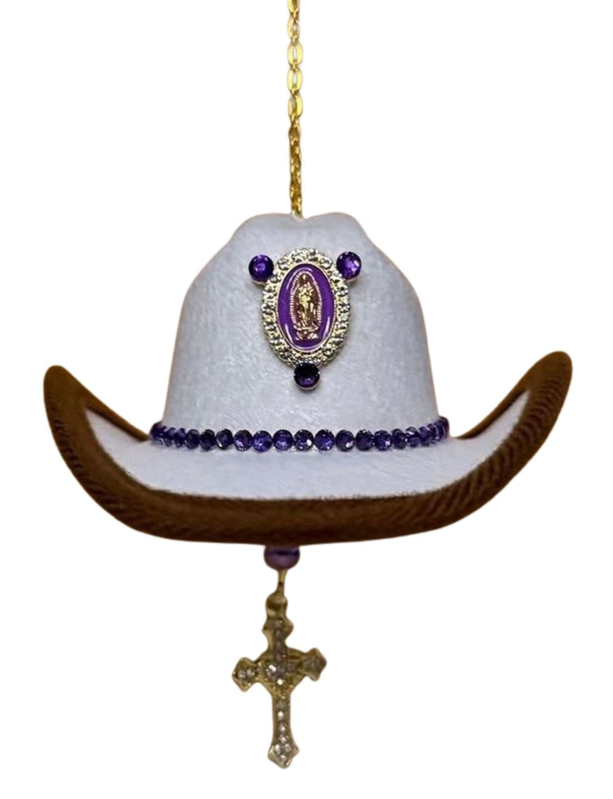 Virgin Mary Mini Hat Charm-White Base
