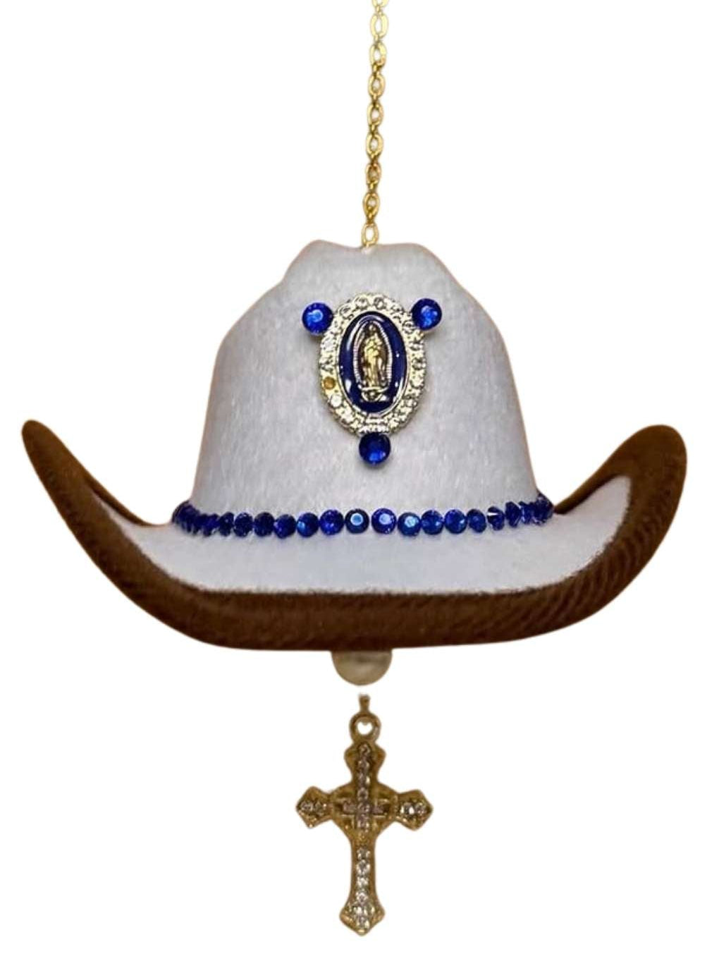 Virgin Mary Mini Hat Charm-White Base