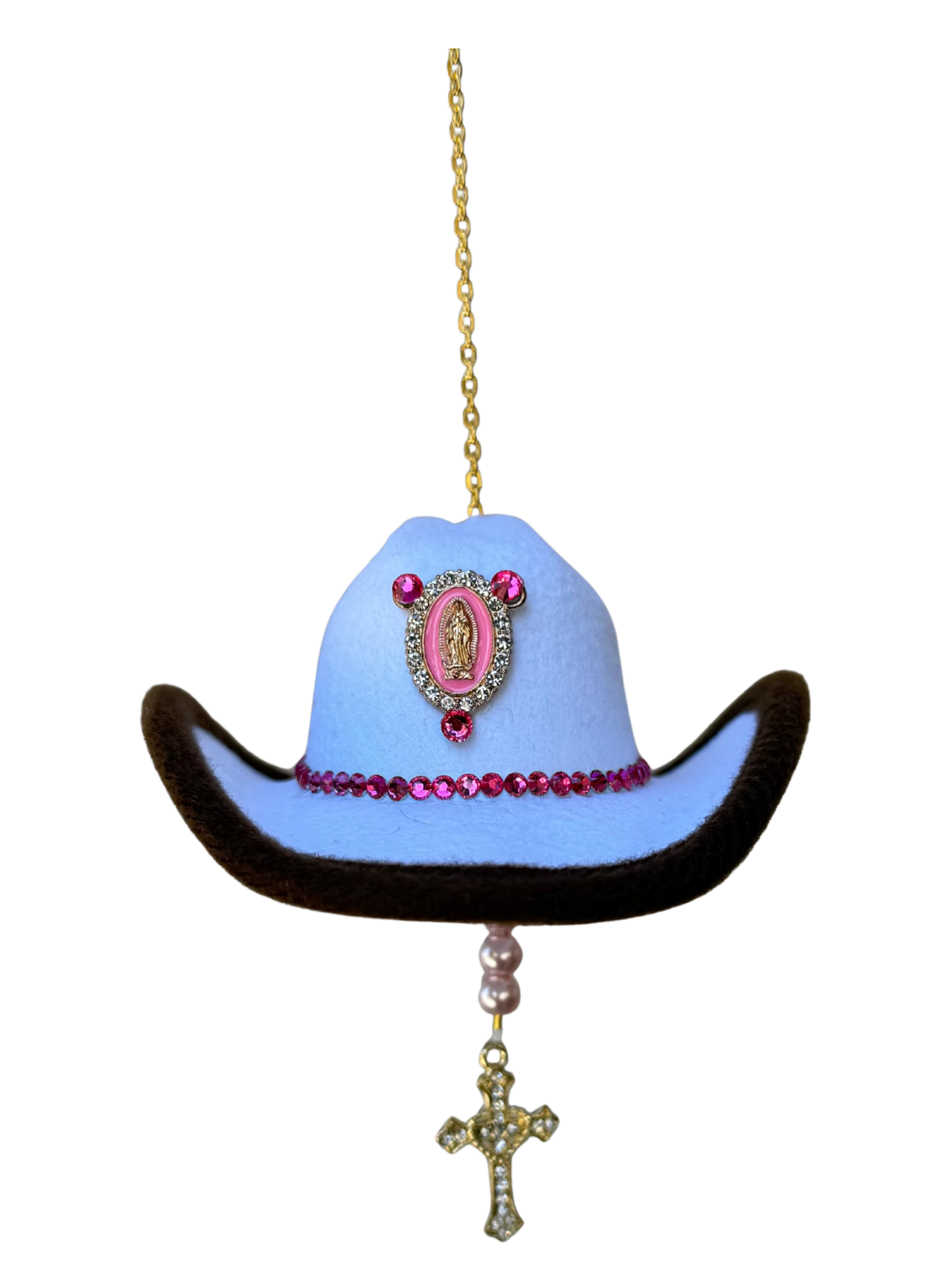 Virgin Mary Mini Hat Charm-White Base